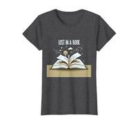 Perdido en un Libro: Obra de Arte mágica de Aventura de Lectura Camiseta, Mujer, Jaspeado Oscuro, XXL