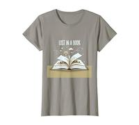 Perdido en un Libro: Obra de Arte mágica de Aventura de Lectura Camiseta, Mujer, Pizarra, M