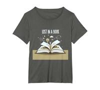 Perdido en un Libro: Obra de Arte mágica de Aventura de Lectura Camiseta, Mujer Tallas Grandes, Asfalto, 3XL Grande