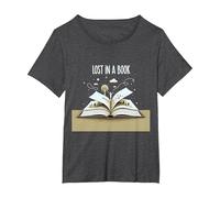 Perdido en un Libro: Obra de Arte mágica de Aventura de Lectura Camiseta, Mujer Tallas Grandes, Jaspeado Oscuro, 2XL Grande