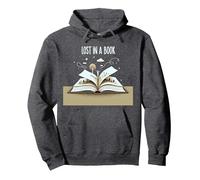 Perdido en un Libro: Obra de Arte mágica de Aventura de Lectura Sudadera con Capucha, Unisex para Adultos, Jaspeado Oscuro, XL