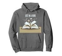 Perdido en un Libro: Obra de Arte mágica de Aventura de Lectura Sudadera con Capucha, Unisex para Adultos, Asfalto, S