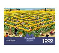 Perdidos en los Campos de Girasol de Toscana Puzzle De Madera Impermeable DIY Puzzles De 1000 Piezas para Adultos Colorido Rompecabezas Juegos Desafiantes