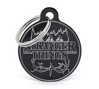 PERDIDUS Placa para Perro Personalizada Stranger Things. Grabado del Nombre y teléfonos.