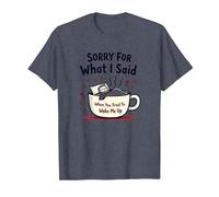 Perdón por lo Que Dije Cuando intentaste despertarme Camiseta, Hombre, Azul Jaspeado, S