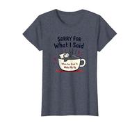 Perdón por lo Que Dije Cuando intentaste despertarme Camiseta, Mujer, Azul Jaspeado, S