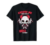 Perdón qué nivel del infierno es este esqueleto sarcástico Camiseta