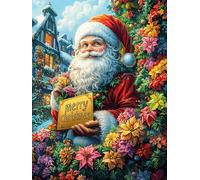 Père Noël Avec un Sac de cadeaux Puzzle 500 Piezas Cartón Grueso para Principiantes Mitos Animal Planta Agilidad Mental Vacaciones Verano Garantía Reposición Piezas Regalo Ideal 500 PCS