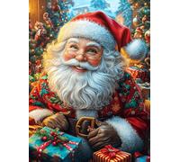 Père Noël avec une boîte cadeau Rompecabezas 1000 Piezas Cartón Para Principiantes Animal cuento de hadas fantástico Vacaciones Y Fines De Semana Hobby Y Ocio Calidad Profesional Regalo Cumpleaños 100