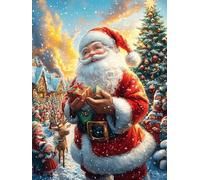 Père Noël Dans le Jardin de Noël Rompecabezas 1000 Piezas Cartón Resistente para Mayores Mitos fantásticos Mejora Atención Entrenamiento Memoria Diversión Grupal Detalle De Regalo 1000 PCS