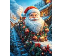 Père Noël Dans le Train de Noël Puzzle 300 Piezas Cartón Resistente para Coleccionistas Mitos Cuento de Hadas Entretenimiento Toda La Familia Mejora Memoria Pack Completo para Navidad 300 PCS