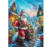 Père Noël Dans le Village enneigé Puzzle 500 Piezas Cartón Resistente para Niños Mayores 14 Años Mitos Animal Planta Estimulación Cerebral Entretenimiento Sin Pantalla 500 PCS