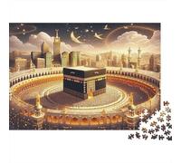 Peregrinación a la Kaaba Puzzles 1000 Piezas Papel Reciclado para Adultos Puzzle para Adultos Imposible difícil desafiante Actividad Divertida para casa Excelente Idea de Regalo 70x50cm/1000pcs