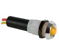 Perel 139566 lámpara led de señal, 5 v, carcasa cromo abs, amarillo