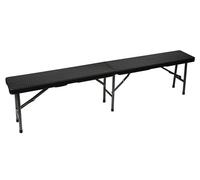 Perel Banco Plegable con asa Estilo ratán, Banco de Exterior Resistente a la Intemperie para jardín, terraza, balcón, Camping, Picnic, Barbacoa o Fiesta, portátil hasta 400 kg, Negro