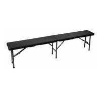 Perel Banco Plegable con asa Estilo ratán, Banco de Exterior Resistente a la Intemperie para jardín, terraza, balcón, Camping, Picnic, Barbacoa o Fiesta, portátil hasta 400 kg, Negro