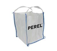 Perel Big bag 300L, bolsa de residuos de construcción, bolsa de jardín, saco de almacenamiento, resistente al uv, plegable, reutilizable, fuerte, con 2 asas, 65 x 65 x 71 cm