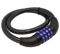 Perel Bloqueo de bicicleta con código de 4 dígitos, cable de acero Ø12 mm, seguridad para bicicletas