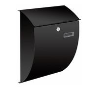Perel Bonito buzón, Montaje en la Pared, Forma Redondeada, con Soporte de Nombre, 2 Teclas, Dimensiones (h x w x d) 40 x 31 x 16 cm, Negro