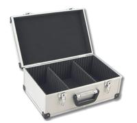 Perel Box para 60 CD, bloqueo de llaves, 2 llaves, aluminio, 424 x 265 x 173 mm