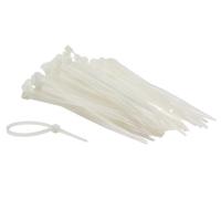 Perel Conjunto de empates de cable de nylon 2.5x100 mm - blanco, resistente a los rayos UV, 100 pcs