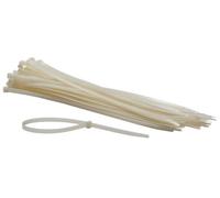 Perel Bridas de nylon blancas, 100 unidades, bridas para cables 500 x 8,8 mm, resistentes a UV, autolock, 80 kg de fuerza de tracción, para aplicaciones pesadas en interiores y exteriores.