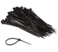 Perel Conjunto de empates de cable de nylon 2.5x100 mm - negro, resistente a los rayos UV, fuertes, 100 pcs