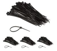 Perel Bridas de nylon negras, 100 unidades, 100 x 2,5 mm, resistentes a UV, autoadhesivas, hasta 8 kg de fuerza de tracción, para gestión de cables en interiores y exteriores. (Paquete de 4)