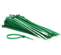 Perel Conjunto de empates de cable de nylon 4.6x200 mm - verde, resistente a los rayos UV, 100 pcs
