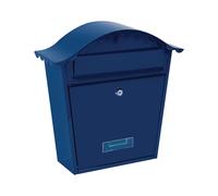Perel Buzón París, Montaje en la Pared, con Soporte de Nombre, 2 Teclas, Dimensiones (H x w x d) 37 x 26.5 x 13.2 cm, Azul