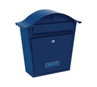 Perel Buzón París, Montaje en la Pared, con Soporte de Nombre, 2 Teclas, Dimensiones (H x w x d) 37 x 26.5 x 13.2 cm, Azul