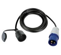 Perel Cable Adaptador, H07RN-F 3G1.5, 3 m, 16 A/230 V, 3680 W, Tipo E para CEE, para Uso Interior y Exterior, Caucho, Azul