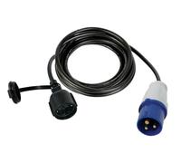 Perel Cable Adaptador, H07RN-F 3G2.5, 3 m, 16 A/230 V, 3680 W, CEE a Tipo F, para Uso Interior y Exterior, Caucho, Azul