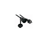 Perel Cable de extensión 5 Metros H05RR-F 3G2.5 16 A 230 V 3680 W Goma Negro IP44 Schuko Tipo E/F aterrizado Exterior Flexible jardín Taller Herramientas eléctricas