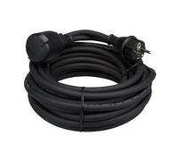 Perel Cable de extensión, H05RR-F 3G2.5, 10 m, 16 A/230 V, 3680 W, Tipo E/F, IP44, Caucho, Negro
