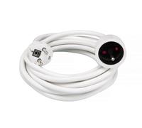 Perel Cable de extensión, H05VV-F 3G1.5, 5 m, 16 A/230 V, 3500 W, Tipo E/F, para Uso Interior, PVC, Blanco