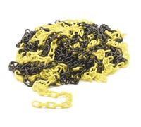 Perel Cadena de barrera amarilla negra 25 m, plástico, cadena de seguridad para interior y exterior, cadena de señalización para obra, zona de aparcamiento, almacén, terreno o evento