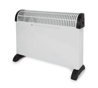 Perel Convector, calefactor, calefacción eléctrica, convector eléctrico con 3 niveles de calor para habitaciones de hasta 60 m³, para uso interior, ventilador turbo, termostato, 2000 W