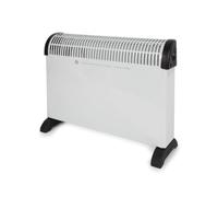 Perel Calefactor convector 2000W, convector eléctrico con 3 niveles de calor, ventilador turbo, termostato, temporizador, protección contra sobrecalentamiento IP20, independiente para estancias hasta