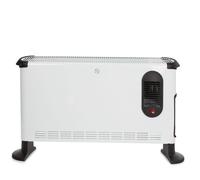 Perel Calefactor convector 3000W, convector eléctrico, calefactor con 3 niveles de calor, ventilador turbo, termostato, IP20, protección contra sobrecalentamiento, portátil para habitaciones hasta 75