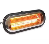 Perel Calefactor de terraza 2000W low glare, IP65 resistente al agua, montaje en pared o techo con soporte, 45° giratorio calefactor exterior para terraza balcón jardín porche parasol, negro