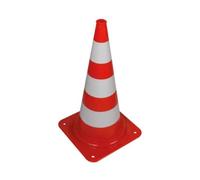 Perel Cono de señalización 75 cm, rojo blanco, PVC, para deporte, entrenamiento y delimitación de zonas
