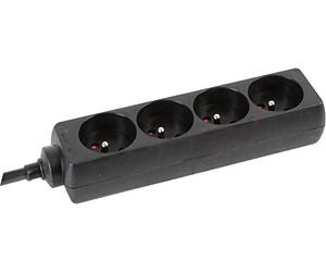 Perel EB4STB25HQ Multipresa Senza Interruuttore 4 Scomparti Nero