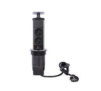 Perel ebp02l de 2 Compartimento de Enchufe abatible de Torre de protección de Contacto (Sistema Francés)