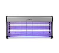 Perel Eliminador de Insectos eléctrico, LED UV, Rejilla de 2800 V, Bandeja colectora extraíble, 150 m², Metal