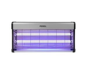 Perel Eliminador de Insectos eléctrico, LED UV, Rejilla de 2800 V, Bandeja colectora extraíble, 150 m², Metal