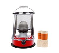 Perel Estufa de petróleo móvil 2600W con mecha/alas + 2 de repuesto, estufa de petróleo portátil para tienda de camping al aire libre, depósito de 4,6L, 18 horas de combustión, calefacción