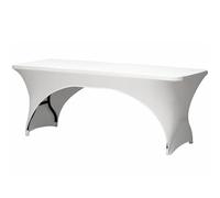 Perel Funda Elastica de Mesa, Blanca, Poliester, Mesa Rectangular, Bolsillos