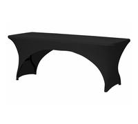 Perel Funda elastica de mesa, negra, poliester, mesa rectangular, bolsillos