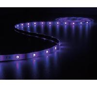 Perel Juego de tiras LED controladas por música con 150 LED 5050 brillantes, controlador RGB y fuente de alimentación, fácil manejo mediante el mando a distancia por infrarrojos incluido, flexible y
